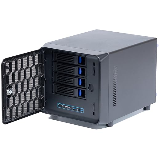 4 + 1 capa DIY NAS, bandeja de 10 x 6,3 cm + 1 compartimento interno de 6,8 cm. MB ITX. PSU Flex. Ventoinha frontal USB 3.0 8 cm Chassi Hot Swap Backplane. Gabinete de nuvem privada de
