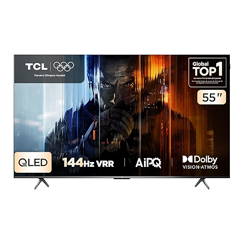 TCL, QLED Smart TV, 55”, 55P8K, 4K UHD, Google TV, 144Hz, Google Assistente, Dolby Vision,...