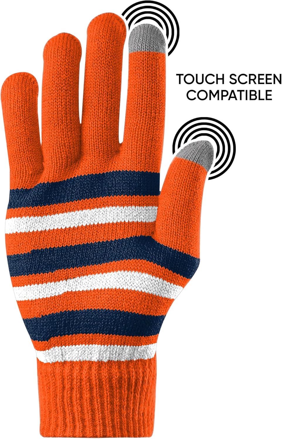 FOCO NFL unisex-adult Nfl Team Logo Adult Stretch Gloves With Winter Knit Hat Pom Beanie Set - Image 5