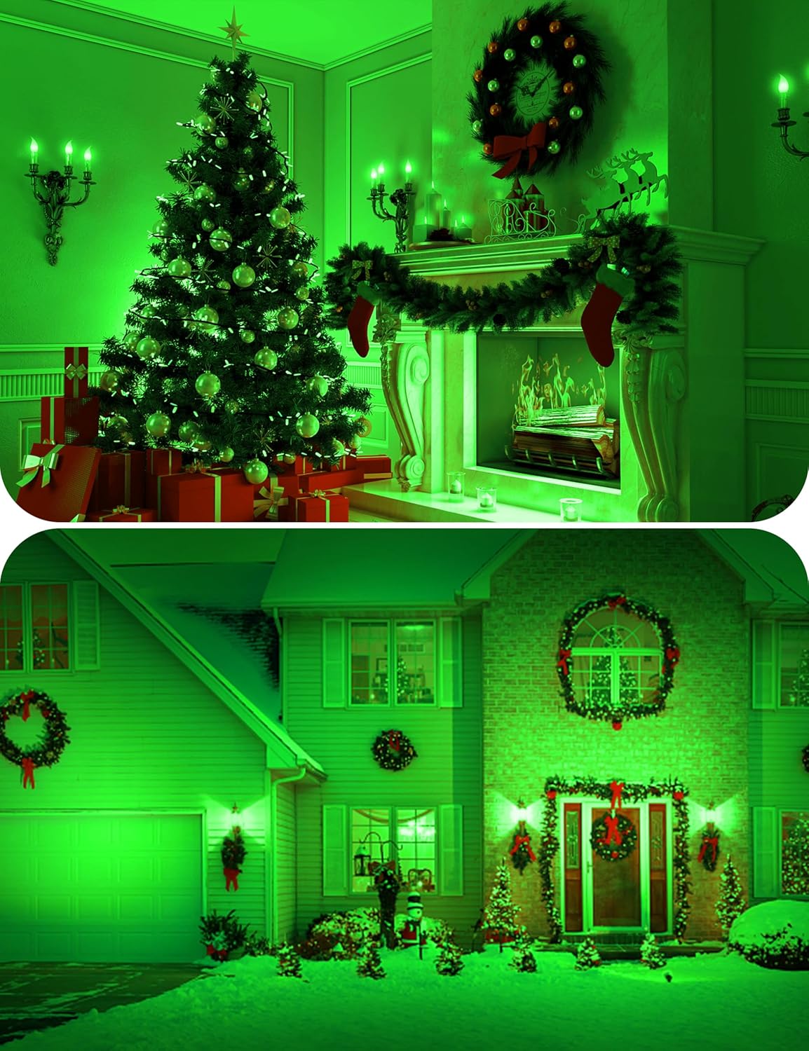 Green 9W LED Decorative Light Bulbs, 4-Pack