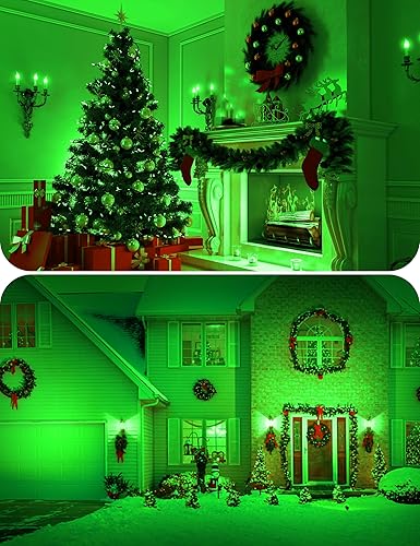 Miniatura 5 de Paquete de 4 bombillas verdes 9 W (equivalente a 60 W) bombillas verdes A19, base E26 no regulable, 720 lm 120 V, bombillas LED de colores para