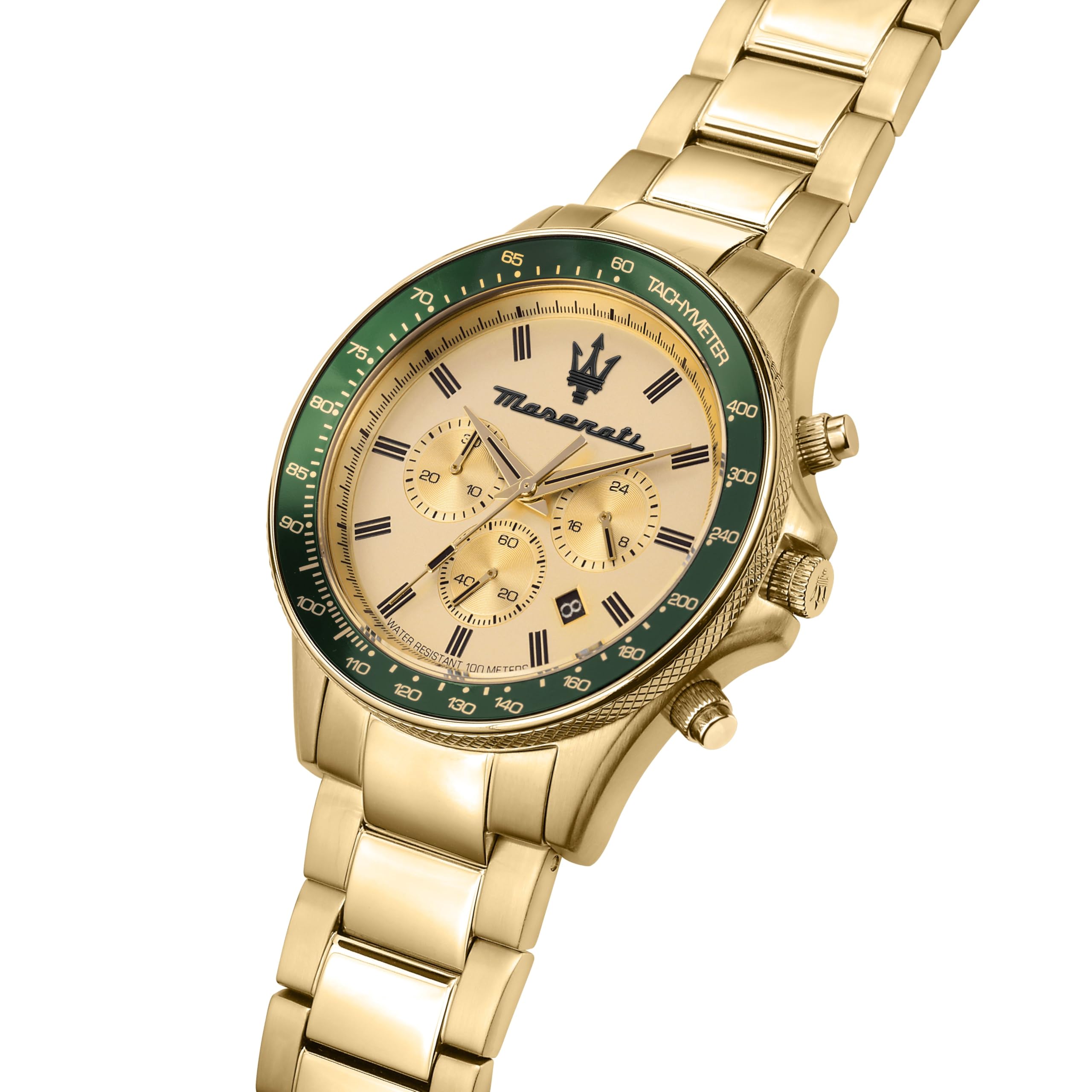 Maserati Reloj para Hombre, Colección Sfida, en Acero Inoxidable, PVD Oro Amarillo, con Correa de Acero Inoxidable - R8873640005