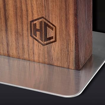 HexClad 13 Inch Magnetic Walnut Knife Block Holder with Strong Enhanced Magnets for Multipurpose Storage in the Home and Kitchen