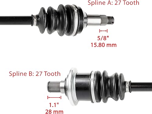Miniatura 7 de Caltric Eje de articulación CV delantero trasero izquierdo y derecho compatible con Arctic Cat Prowler HDX 700 2008 2009 2010-2015