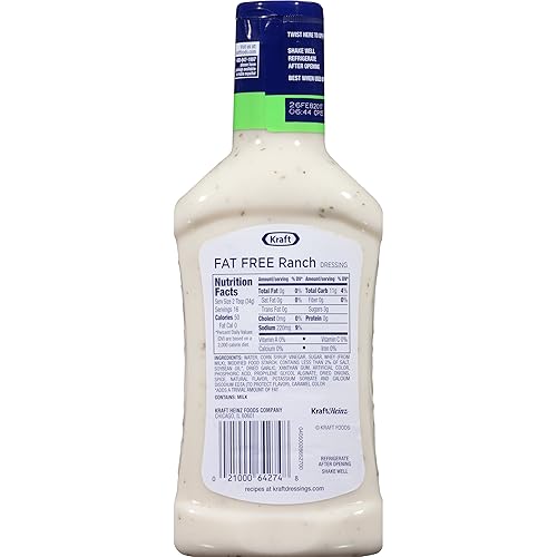 Miniatura 2 de Kraft Fat Free Classic Ranch Dressing (16 oz Bottles, Pack of 6)