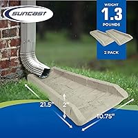 Vista 2 de Suncast Compuesto de poliéster fácil de usar, decorativo para exteriores, canaleta de lluvia Downspout, bloque de salpicaduras para desagües debajo