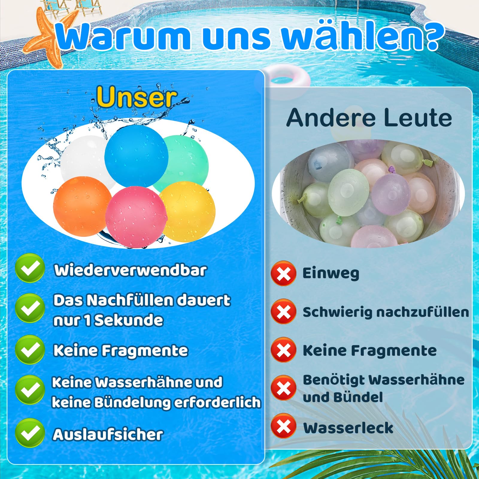Globos de agua reutilizables, 16 piezas de globos de agua de silicona reutilizables con autocierre y 1 bolsa de malla, globos de agua de llenado rápido para niños y adultos, juguete acuático para