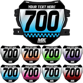 MxNumbers- Custom ODI Chrome Plate Decal | Mountain Bike Chrome Race Graphics | Custom with Your Name, Number & Colors | Fits ODI Downhill Racing Number Plate for Electric Bikes Chrome02