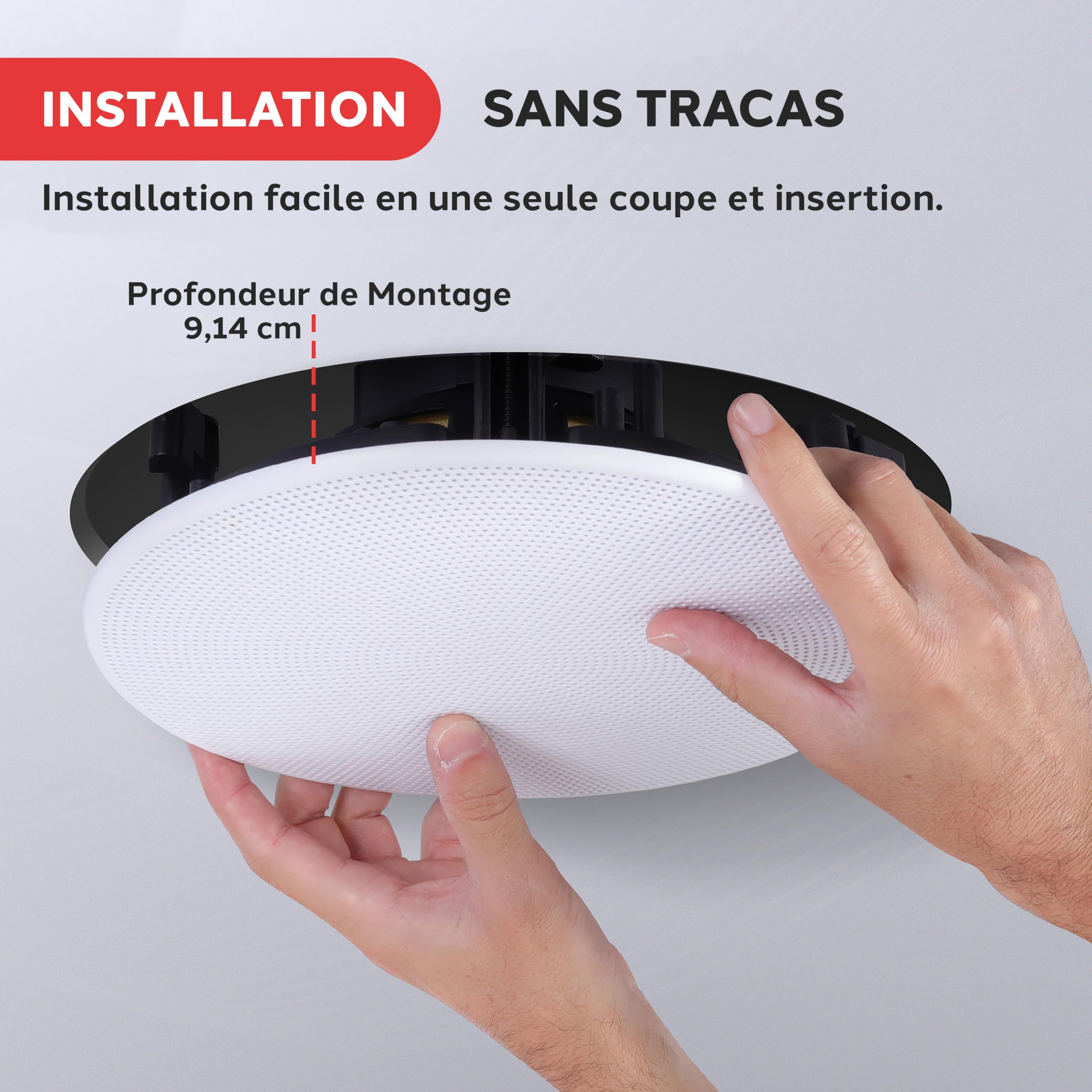 Pyle Enceinte Plafond Murale 20,3 cm Paire Stéréo 2 Voies Gamme Complète Encastrable