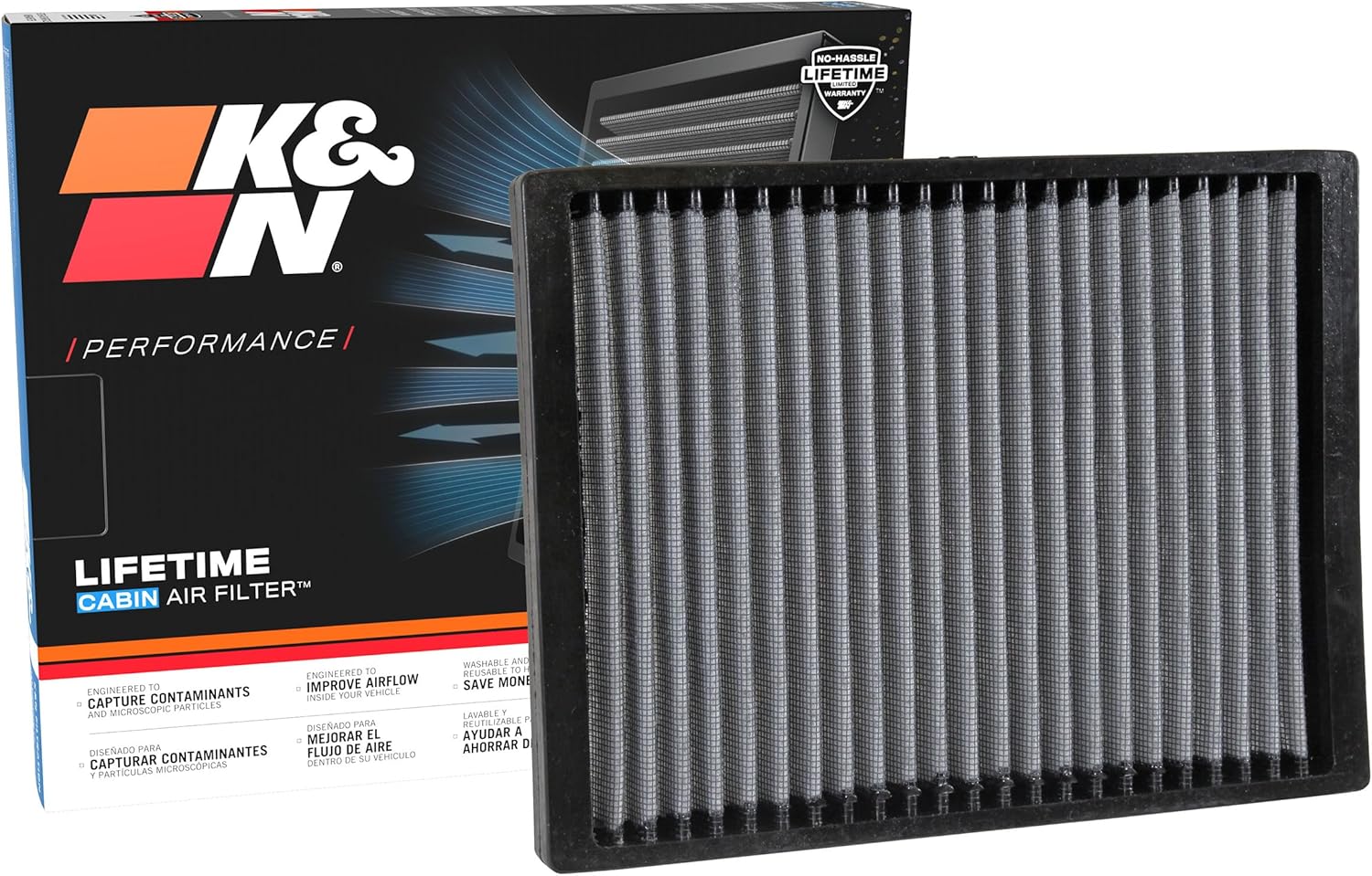 K&N LIFETIME Cabin Air Filter: Premium, Washable, Clean Air for your Cabin: Compatible with 2007-2017 Buick/Chervolet/GMC/Saturn: Enclave, Traverse, Arcadia, Outlook, VF1012
