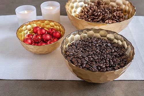 Miniatura 6 de Vietri Rufolo - Cuenco de cristal dorado con forma de panal de abeja, plato decorativo, cuenco de frutas y dulces para oficinahogar