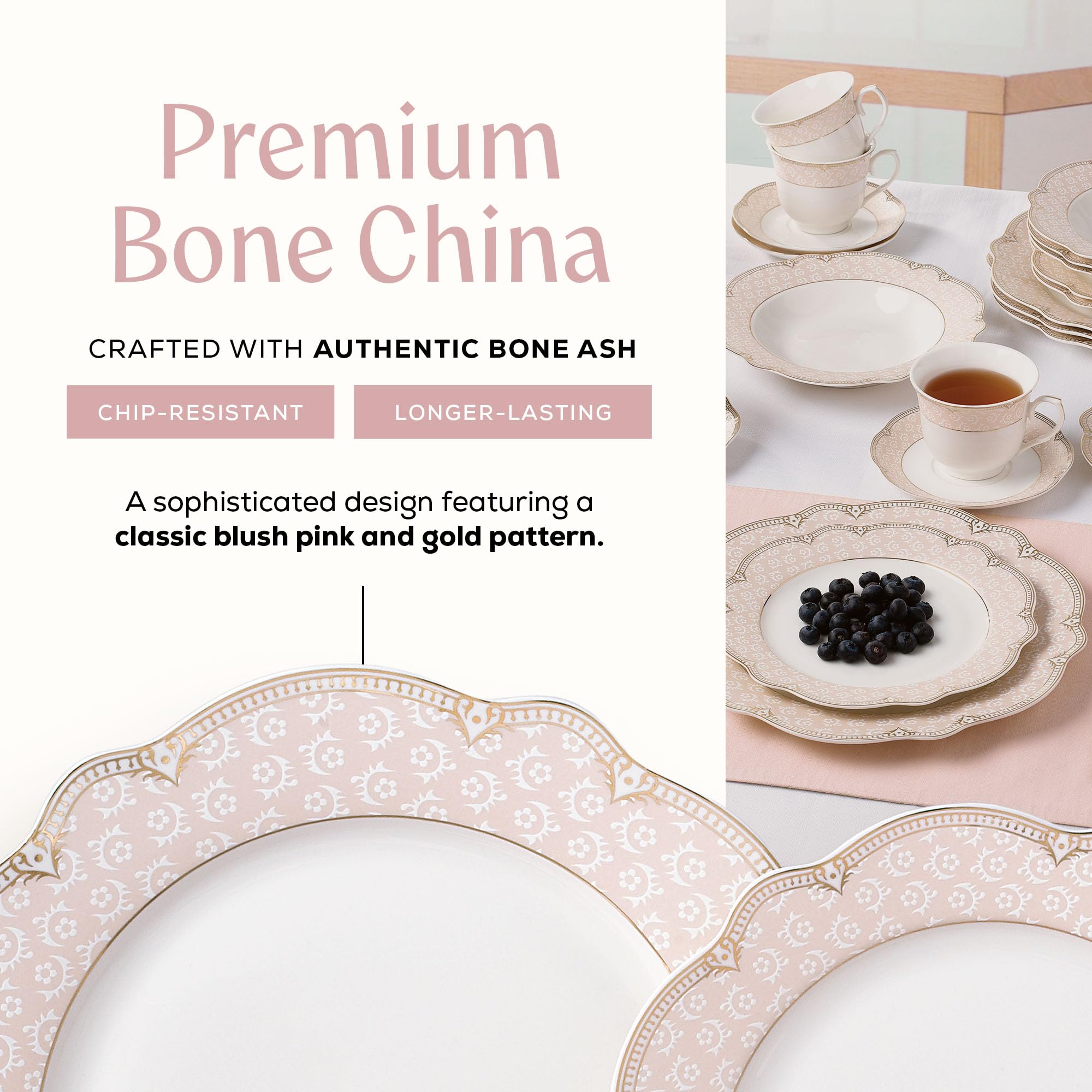 FAIENCERIE DE CHAROLLESフランス製陶器皿セット【ピンク】 Amazon.com | Loymokinar Modern Porcelain 16 Piece Pink Dinnerware