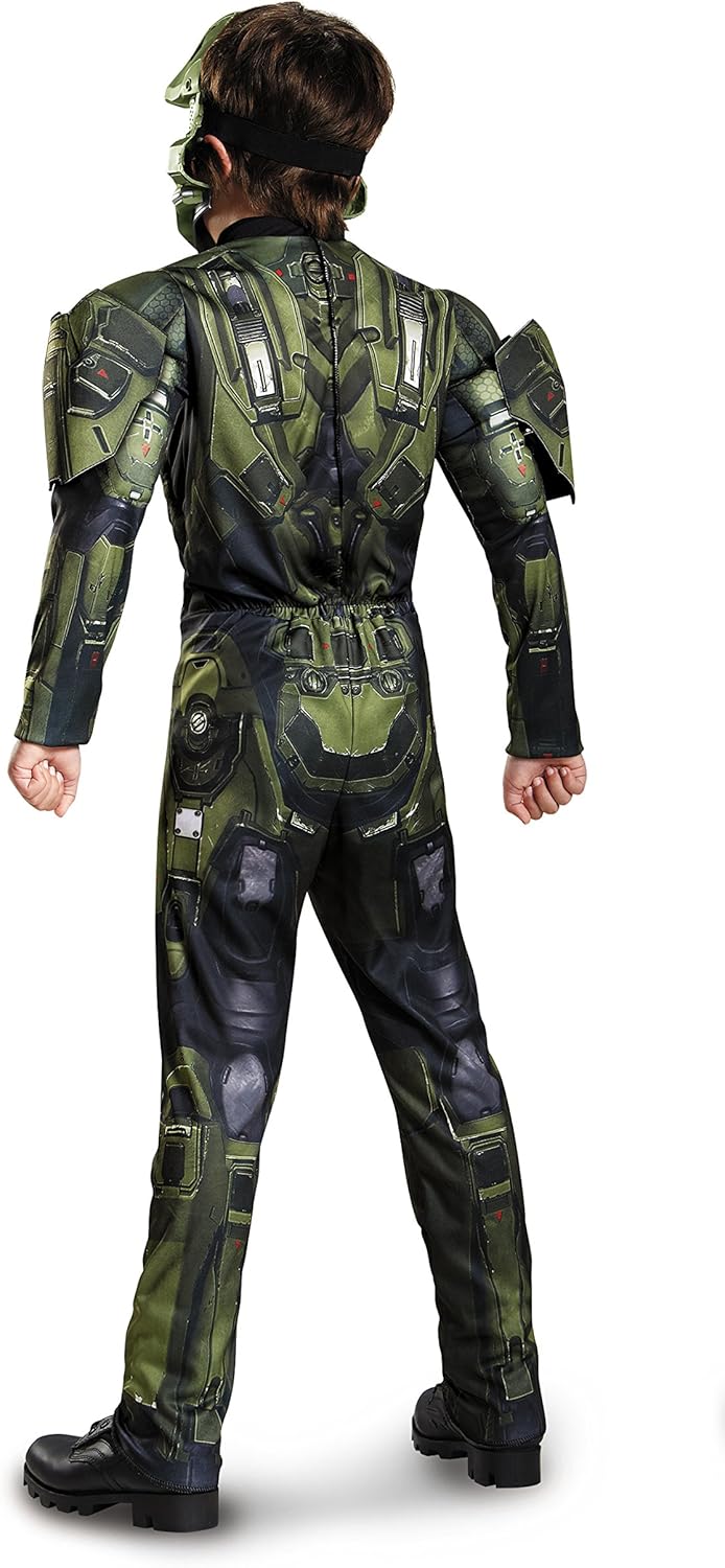 Disguise Master Chief Classic Muscle Costume, Large (10-12)