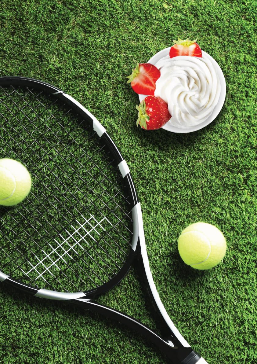 Partyrama.co.uk Multicolour Strawberries & Cream And Tennis Racket Design Poster Pvc Party Sign Decoration