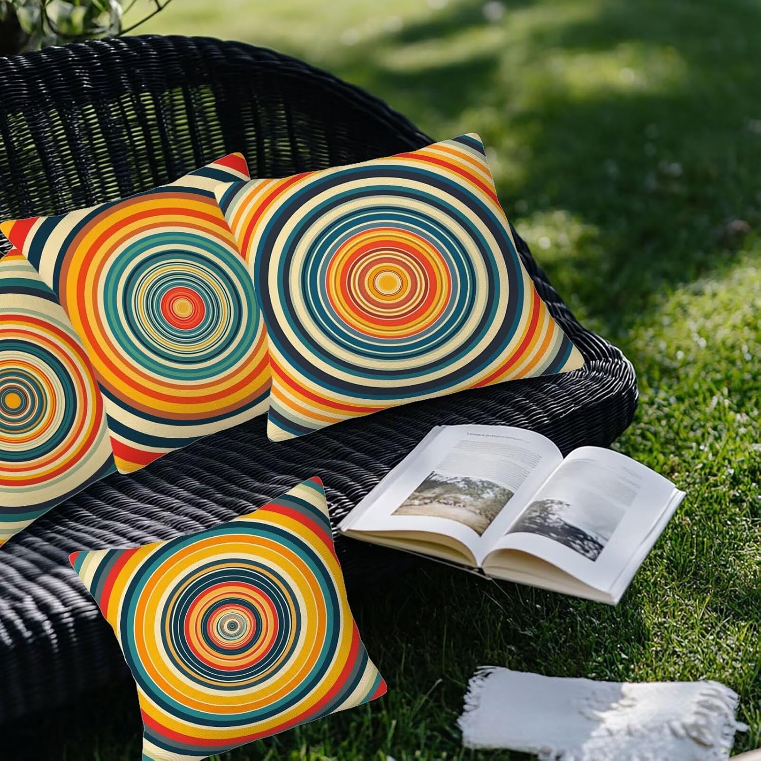 DII Contenedor De Almacenamiento De Poliéster No Tejido, Chevron, Aqua, Pequeño