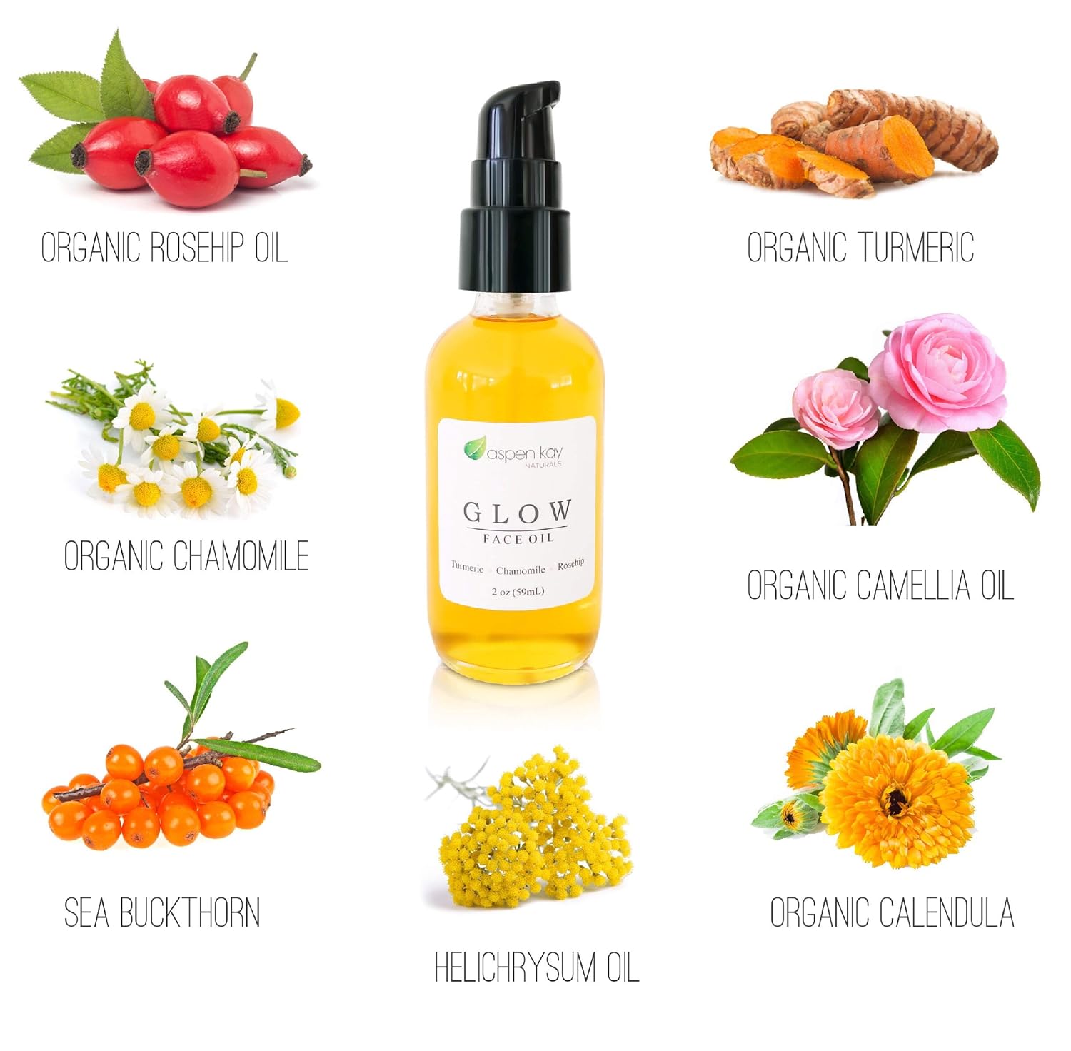 Aspen Kay Naturals The Perfect Pair – Natural Face and Body Moisturizer for Sensitive Skin. (4 oz) & Turmeric and Rosehip Face Oil Glow (2 oz)