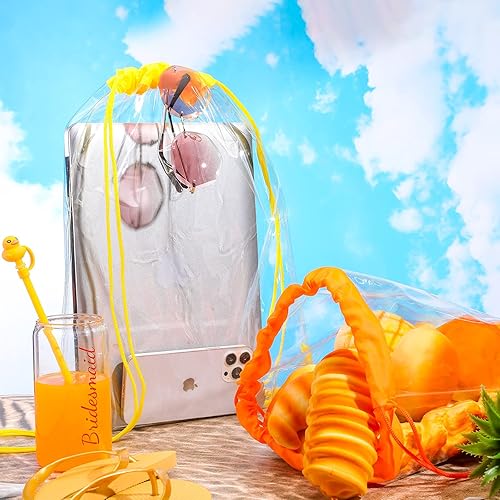 Miniatura 7 de 15 bolsas de cordón transparente aprobadas por el estadio de 17 x 13 pulgadas, mochila de PVC impermeable transparente bolsa deportiva para mujeres