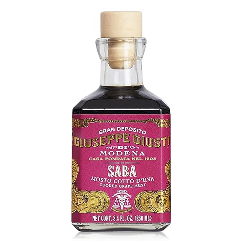 Giuseppe Giusti Saba - Uva cocida italiana Saba hecha en Módena, Italia, regalo gourmet, sabor dulce y afrutado, botella de 8.5 fl oz