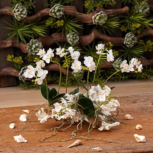 Miniatura 4 de Nearly Natural 4836 Phalaenopsis Orquídea Juego de Arreglos Florales, Mini, Coral