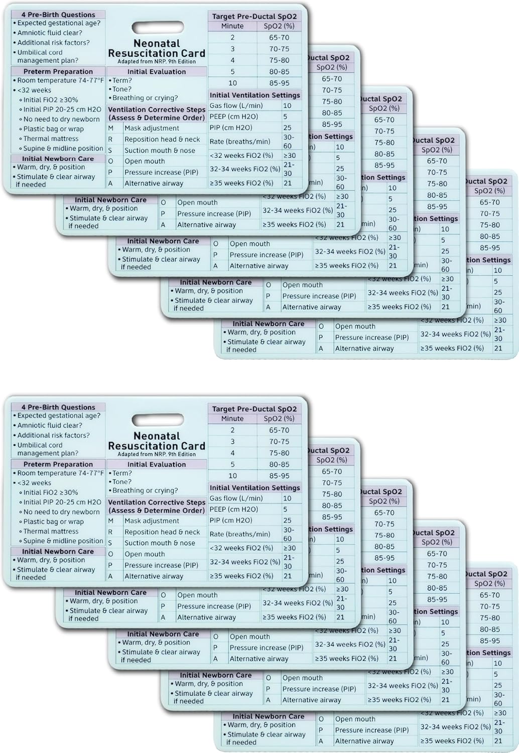 Neonatal Resuscitation Card - Badge Buddy Adapted from 9th Edition NRP for NICU Nurses, Respiratory Therapists, NNPs, & Healthcare Professionals (5)