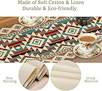 Vista 91 de Camino de mesa de mediados de siglo, moderno patrón atómico absctract geométrico retro de los años 1950 y 1960 S para decoración de mesa del hogar