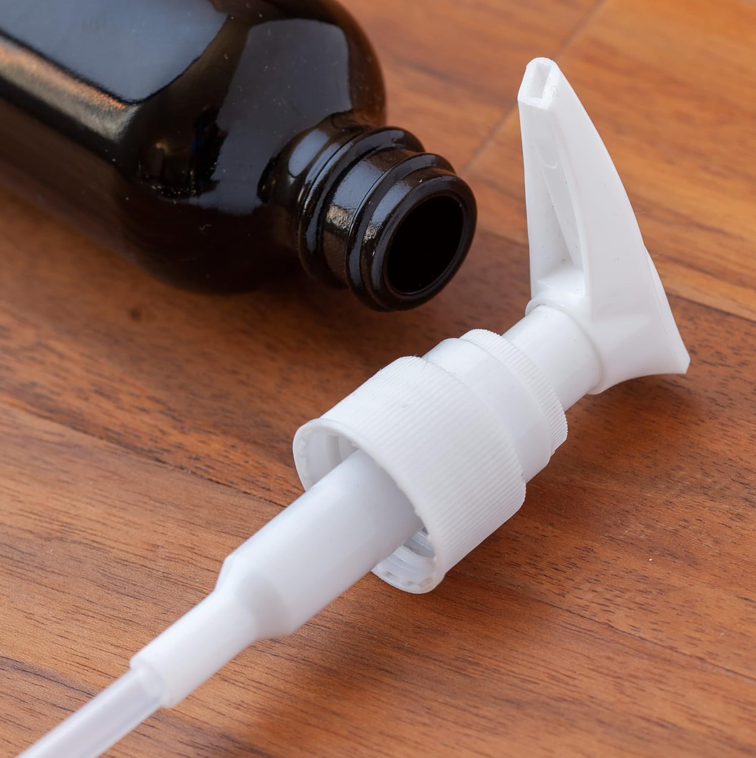2 oz Black Glass Bottles - 12 Pack l Choose Any Closure Top l Sprayer, Treatment Pump, Lotion Pump, Dropper, Caps, Cork (White Lotion Pump)