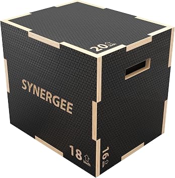 Synergee 3 in 1 Plyo Box Wood and Soft Plyo Sizes 20/18/16 16/14/12