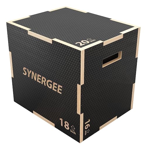 Synergee 3-in-1 Non-Slip Wood Plyometric Box