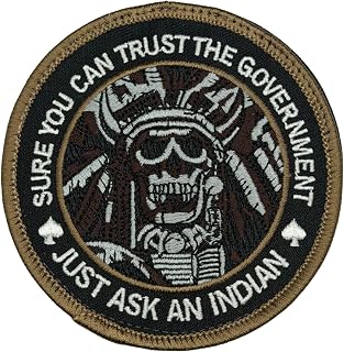 Sure You Can Trust The Government Ask an Indian Milspec 후크 백킹 패치(라이트 브라운)