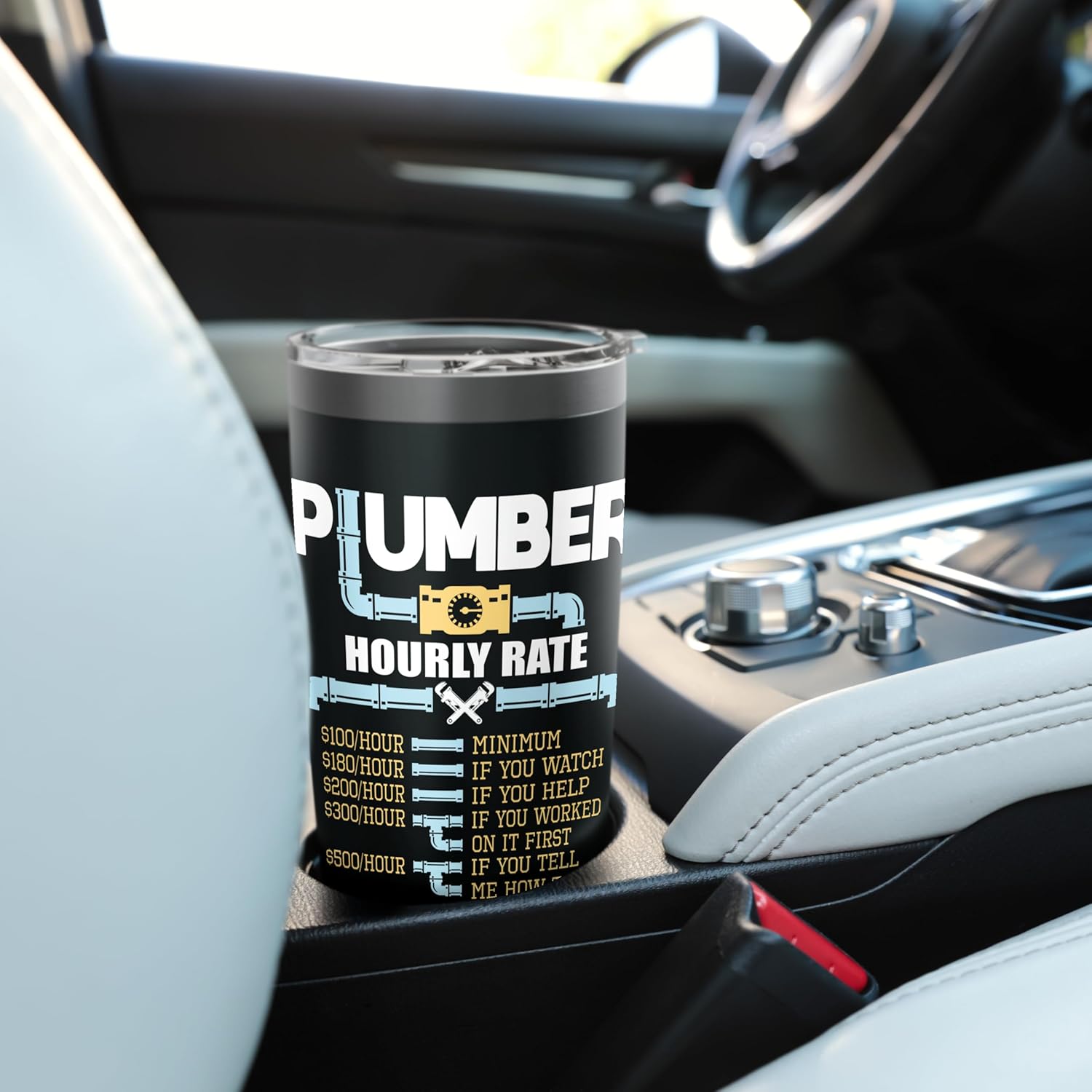 Plumber Hourly Rates - Funny Plumbing Handyman Pipe Fitter Stainless Steel Insulated Tumbler