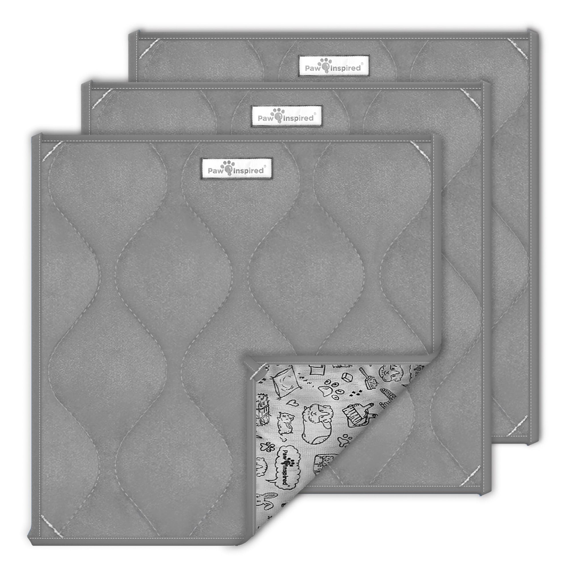 Paw Inspired guinea pig cage liner pads 12x12 gray washable