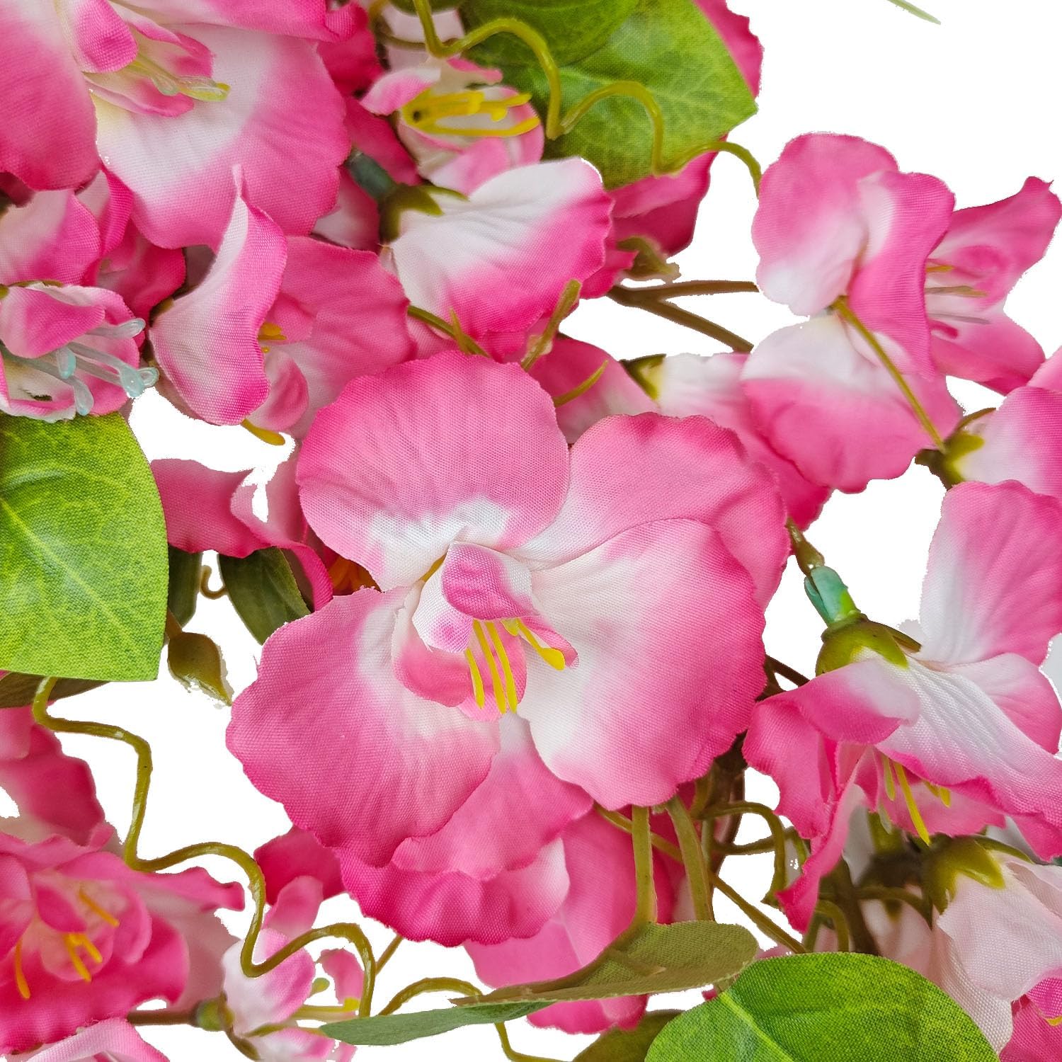 Artificial Fake Hanging Flowers Plants for Outdoor, Faux Silk Hibiscus Long Trailing Vines Realistic UV Resistant for Home Indoor Outside Front Porch Planter Patio Yard Decor,2Pcs (Pink 4Pcs)