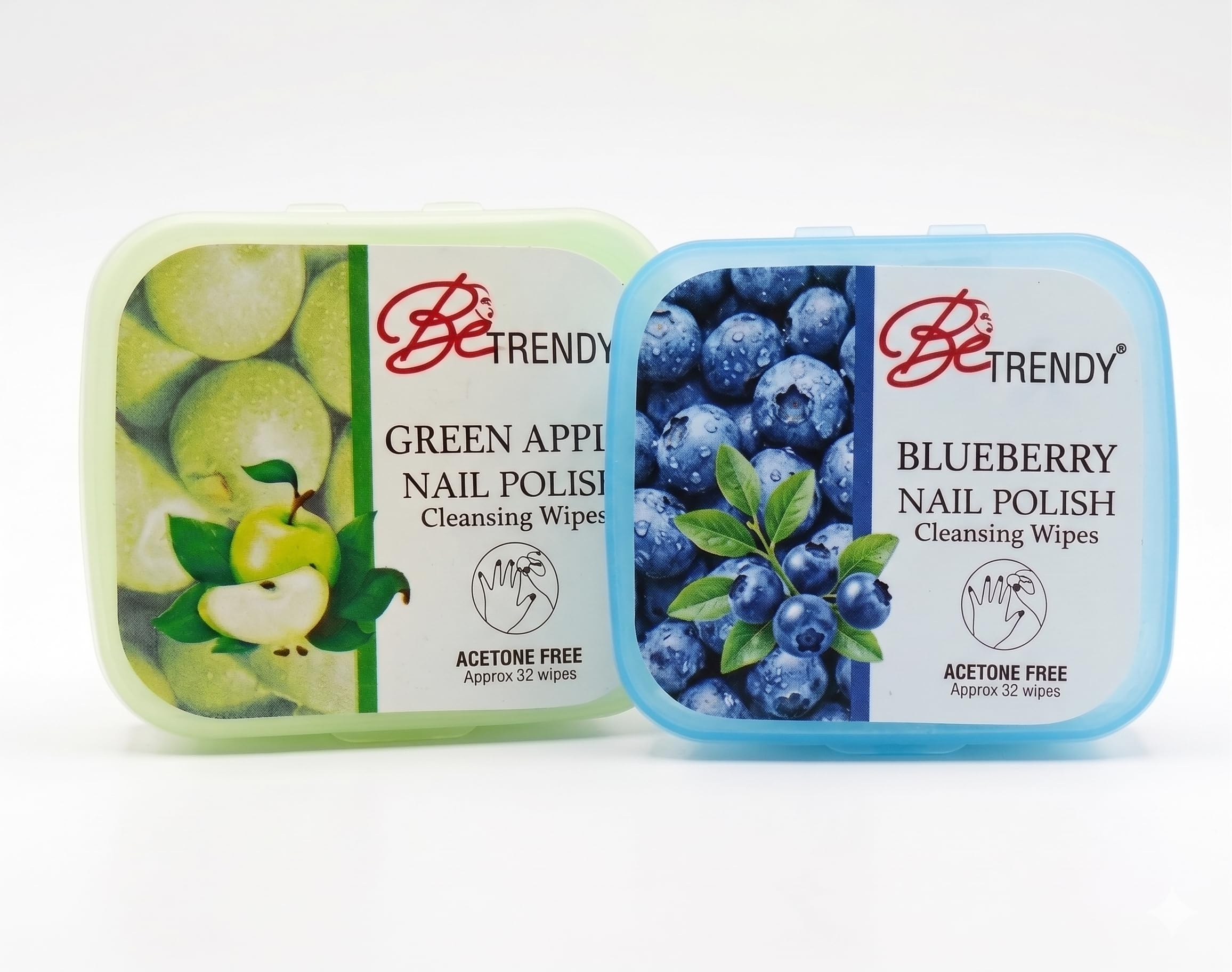 be trendy Insight Nail Polish Remover Wipes Green apple, Blueberry, Acetone-Free & Moisturizing for Women - 32 Count Soft Nail Wipes Pack of 2 (Pack of 2)-image-24