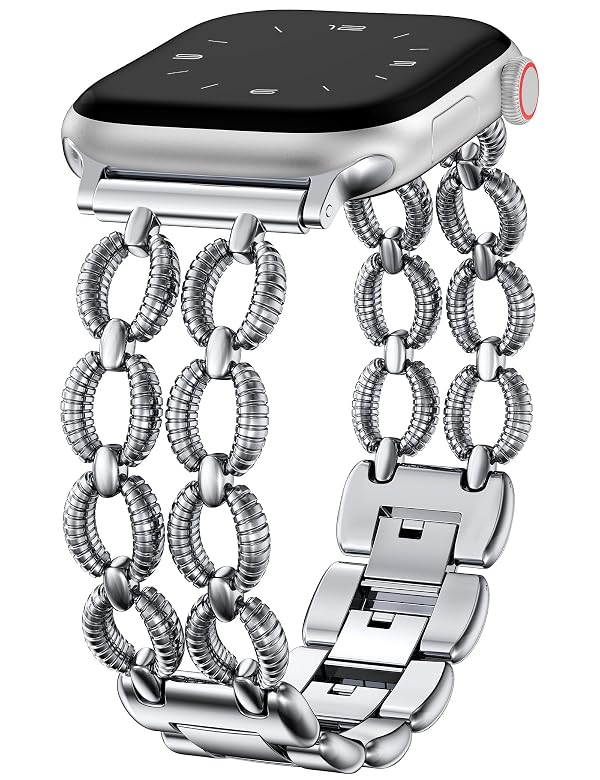 Minyee Metal Band for Apple Watch Band Women 42/44/45/46/49/38/40/41mm by Minyee - Used condition - US$13.20