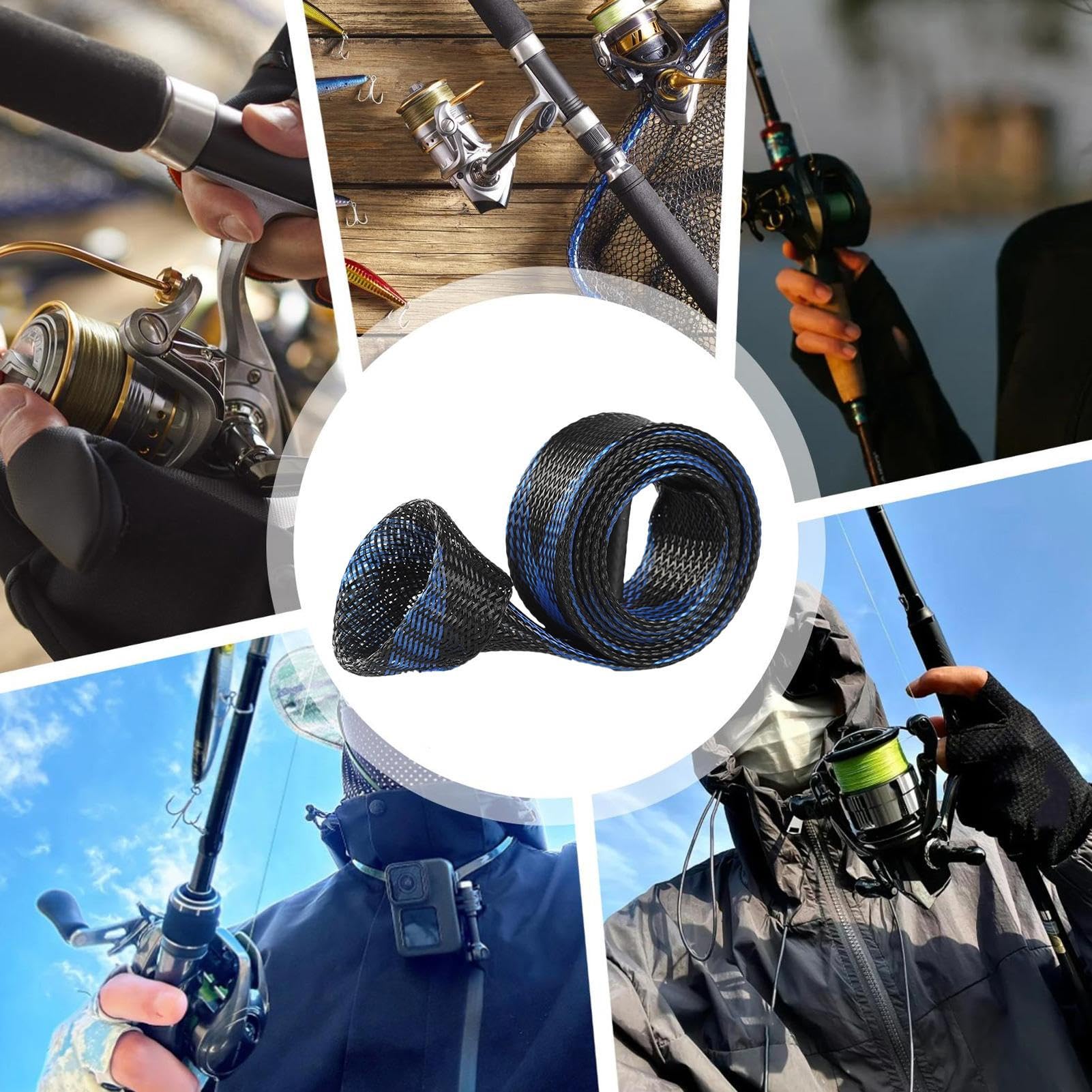 Lot De 4 Housses De Canne à Pêche, élastiques Et Imperméables Pour