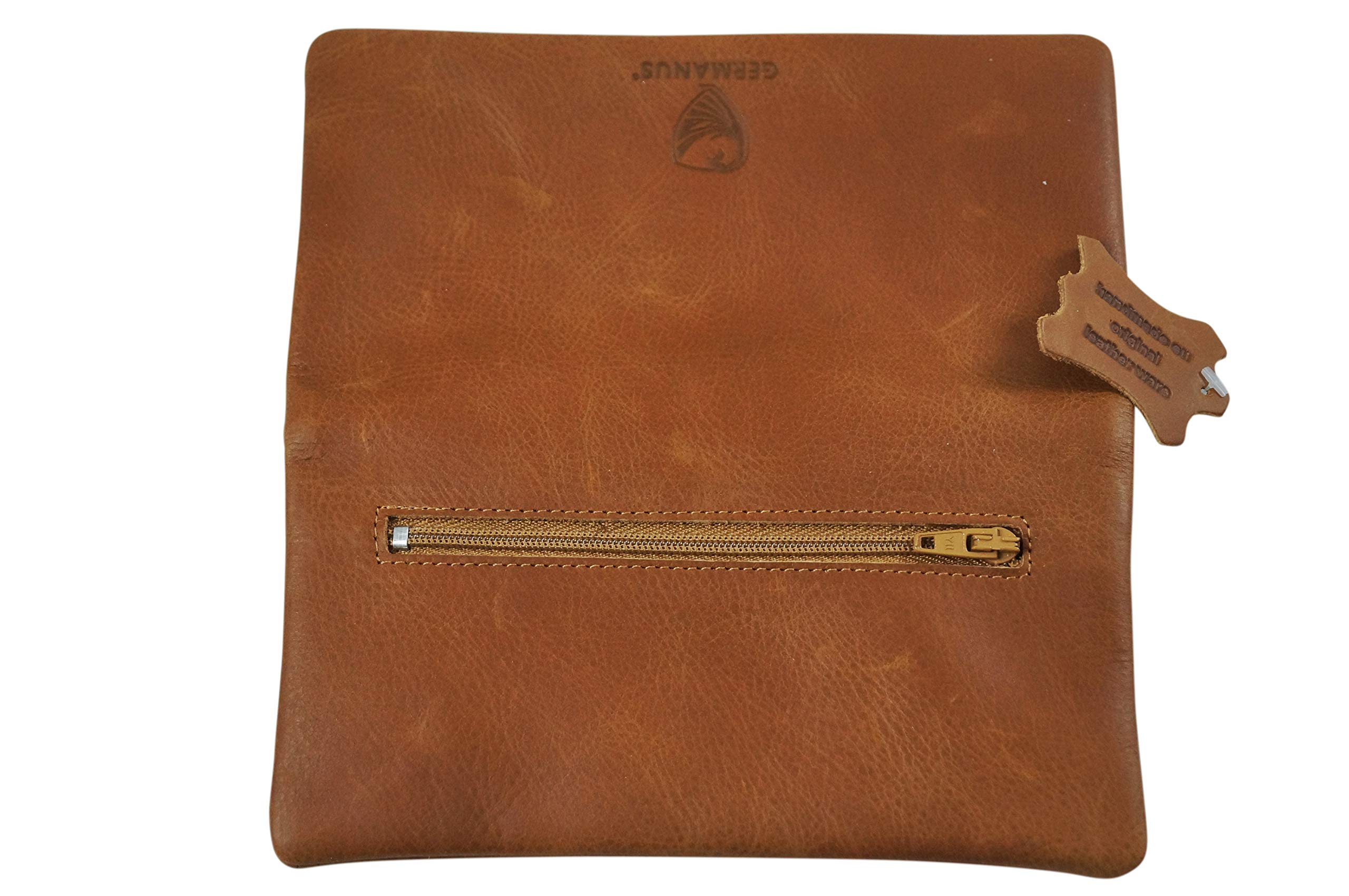 GERMANUS Die Geräumige Tabaktasche Corfuscus - Made in EU - Leder Tabakbeutel Drehertasche Drehtasche Tabaketui