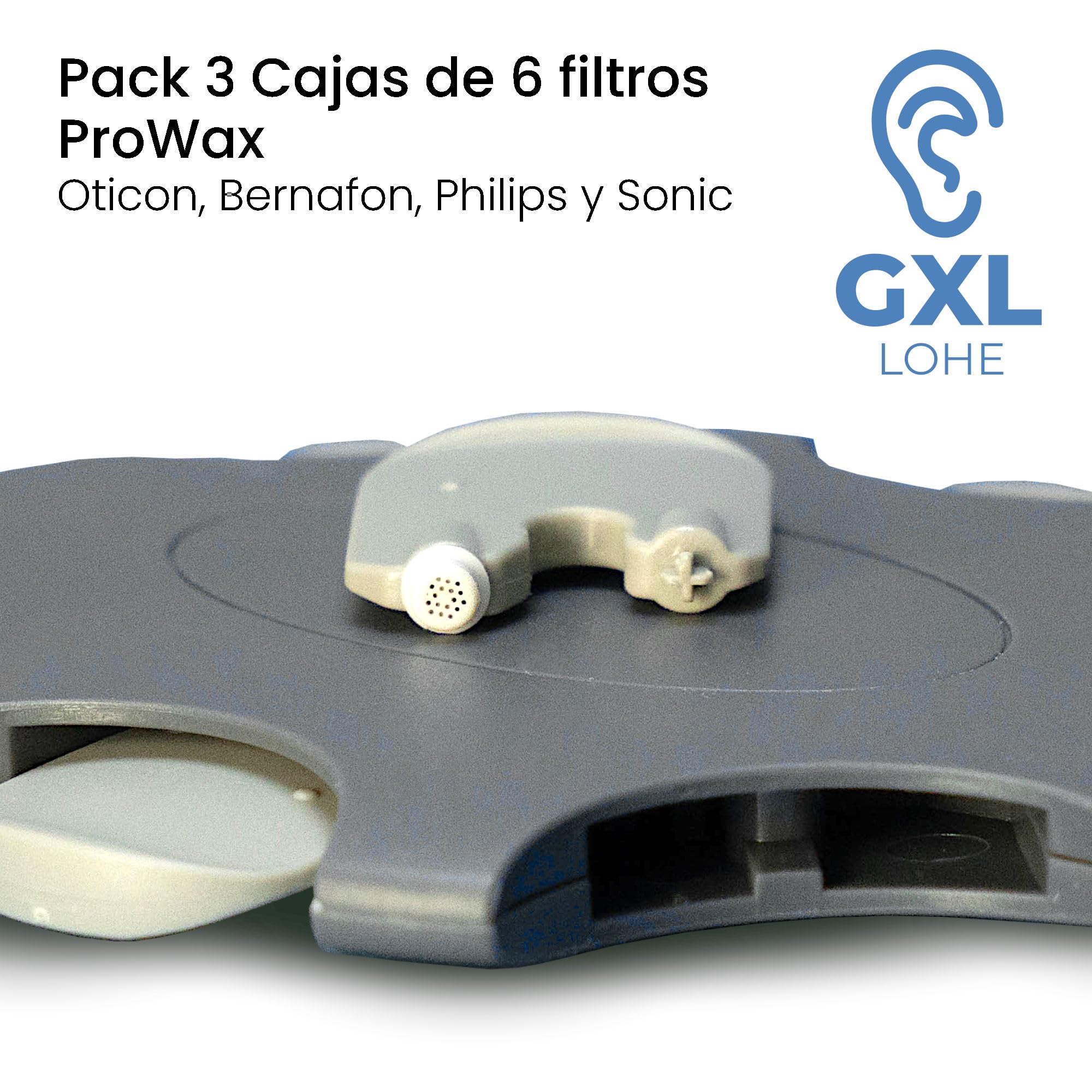 Pack De 6 Filtros De Cerámica ProWax Para Audífonos Oticon Y Bernafon (modelos Hasta 2017), Con 6 Herramientas De Cambio Y Estuche Rígido