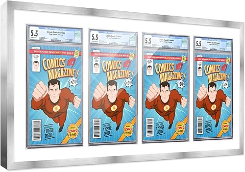 Miniatura 295 de Poster Palooza Marco de cómic con paspartú para 2 cómics CGC, CBCS o PGX Graded Comics – Marco de cómic negro para cómics de 8.125 x 13 pulgadas