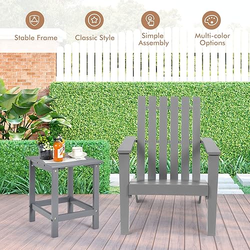 Miniatura 6 de Tangkula Silla Adirondack de madera de acacia para exteriores, resistente a la intemperie, para patio, jardín, terraza, hoguera, muebles de porche
