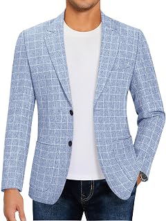Mens Casual Blazer Slim Fit Sport Coat Lightweight Two Button Suit Jackets