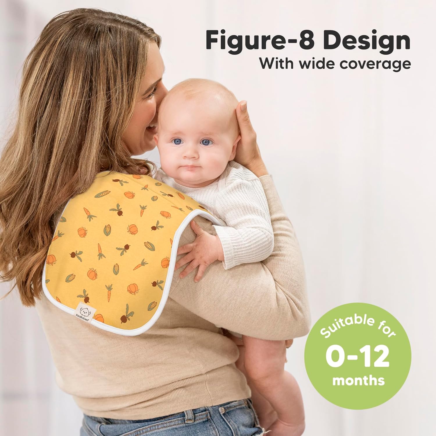 KeaBabies 5-Pack Burp Cloths for Baby Boys and Girls and 5-Pack Muslin Burp Cloths for Boys and Girls - Ultra Absorbent Burping Clothes, Burps Clothe - Cotton Washcloths, Burping Rags