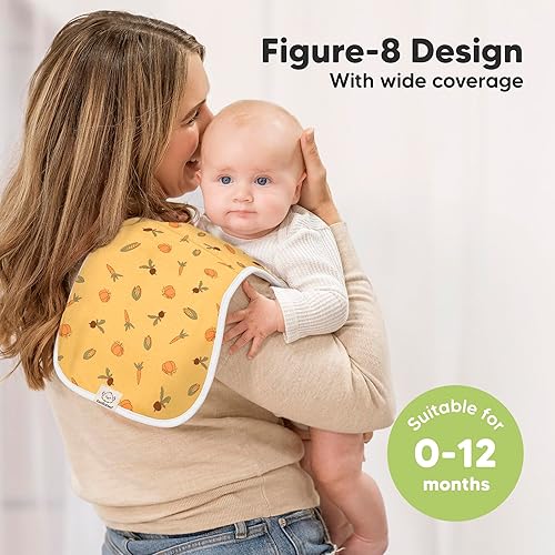 Vista 282 de Paños orgánicos para eructos para bebés niños y niñas, paquete de 5 paños de algodón súper absorbentes para bebés, trapos suaves y afelpados