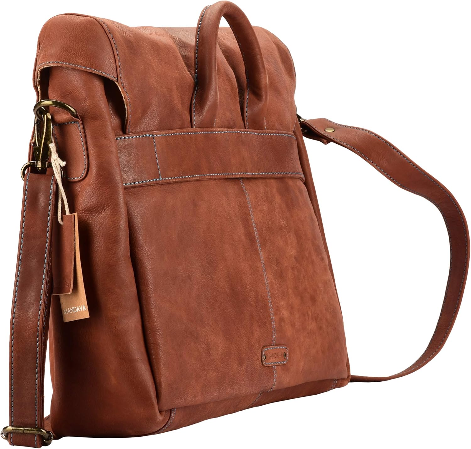 Mens Messenger Bag | Genuine Leather Laptop Briefcase Bags for Men - Handmade Full Grain Satchel Side Shoulder Cross Body Bag (Brown)