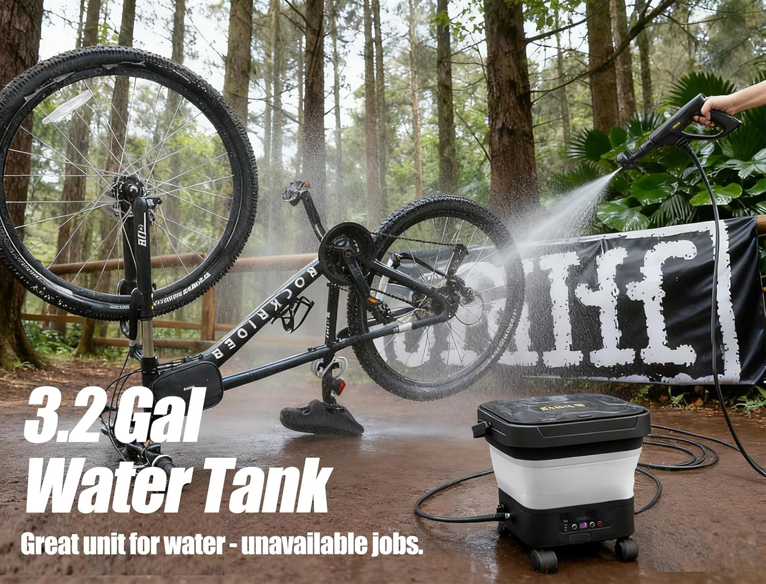 Portable Pressure Washer, Cordless Power Washer with 3.2Gal Water Tank, 522 Max PSI, 23FT Hose, 20000mAh Lithium Battery, 6 in 1 Nozzle, for Cars/Camping/Home/Outdoor