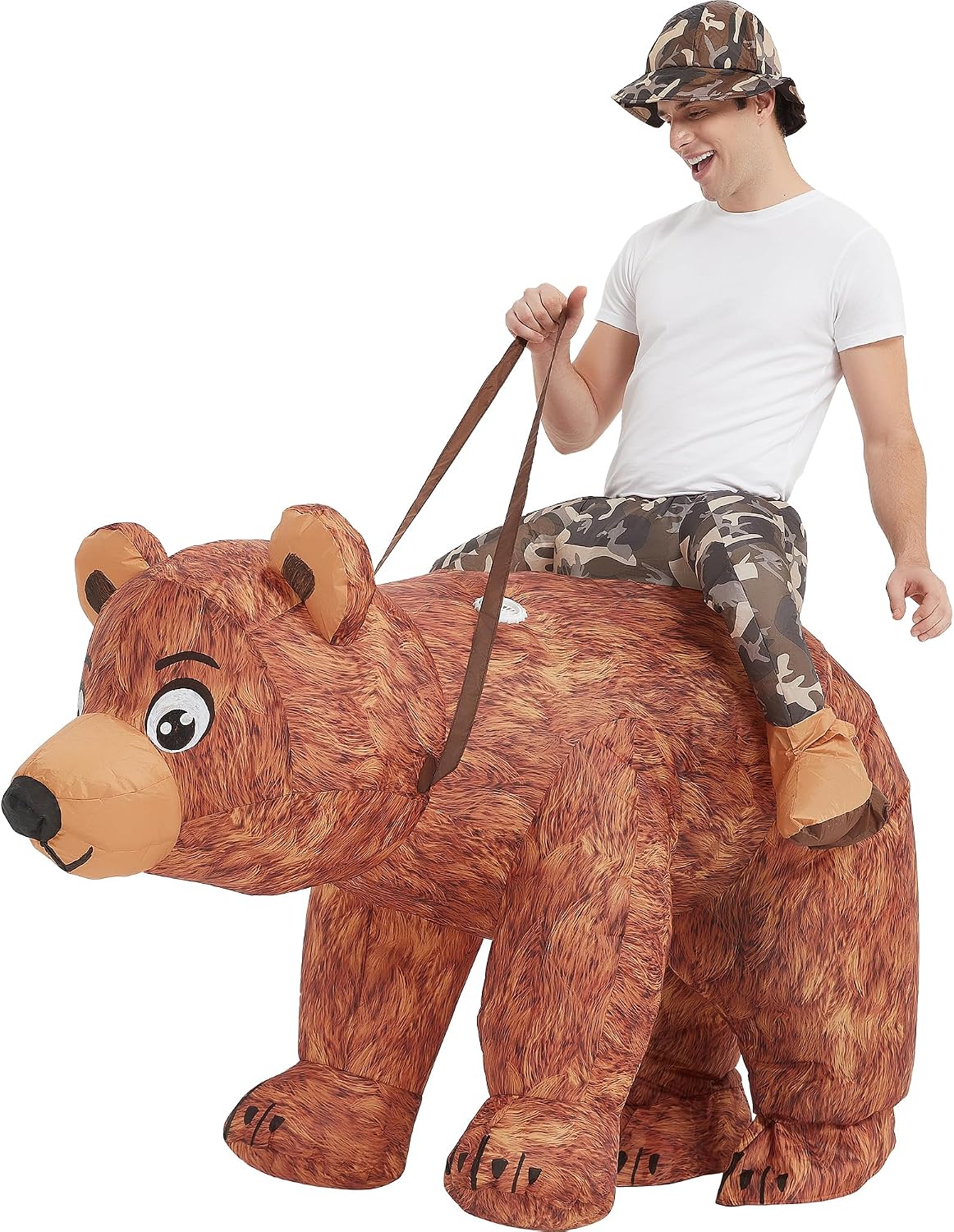 One Casa Inflatable Costume Adult,Blow up Ride Bear Suit,Halloween Costumes for Men Women