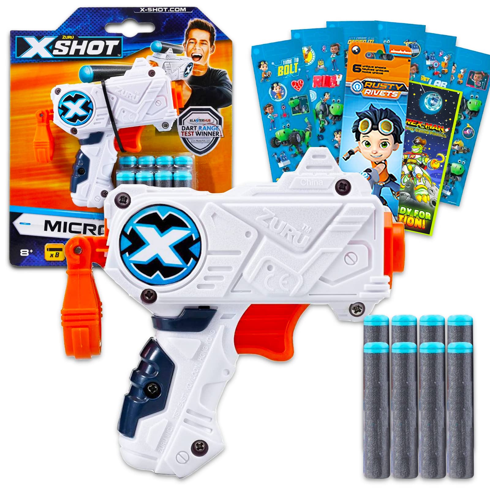 Zuru XShot Micro Foam Bullets Set for Kids - Toy Gun Ammo Bundle with X-Shot Micro Blaster Foam Bullets Plus Stickers & More (Toy Foam Ammunition)