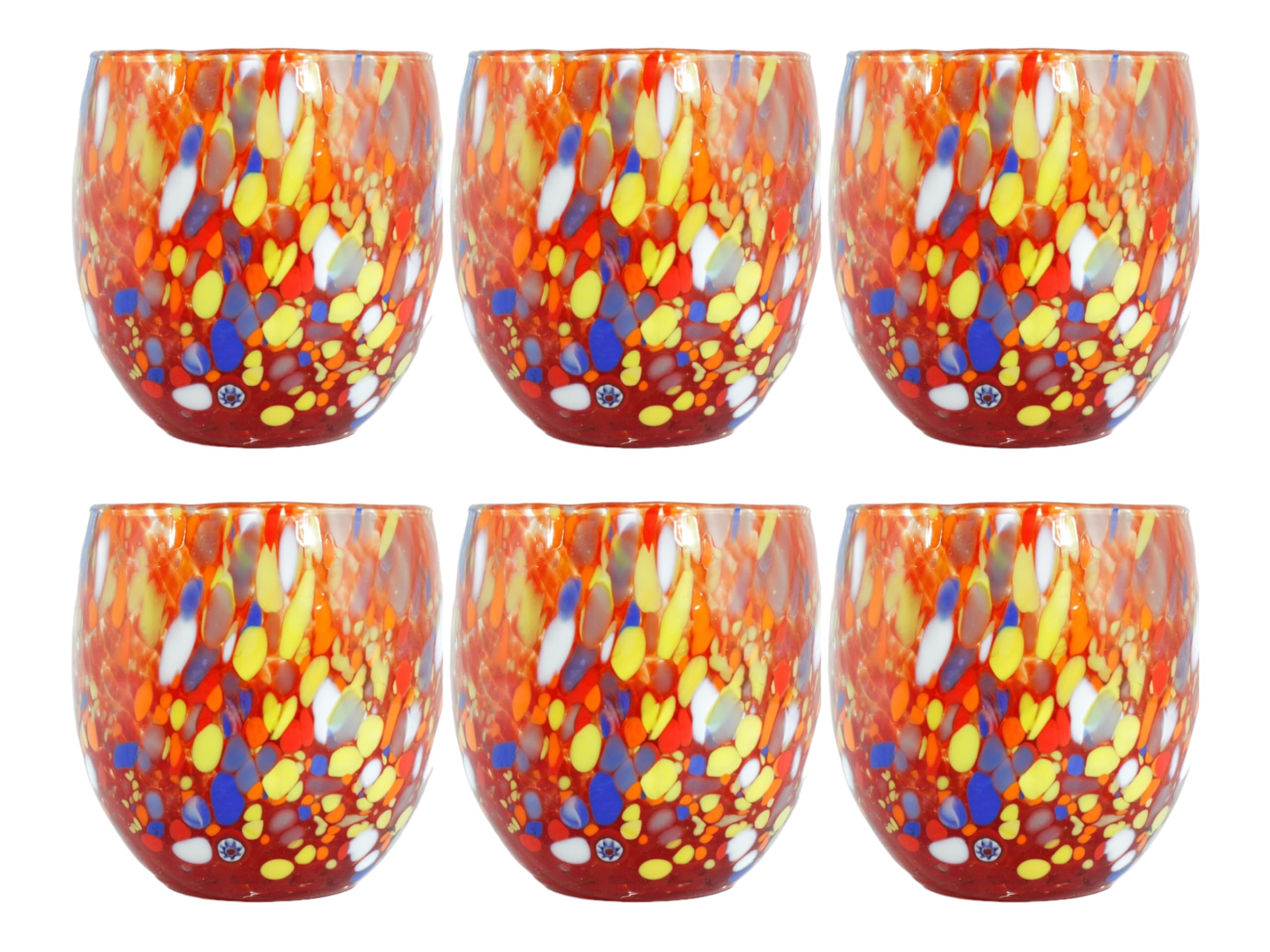 Verres Murano rouge parfaits pour vos tables de fête et repas