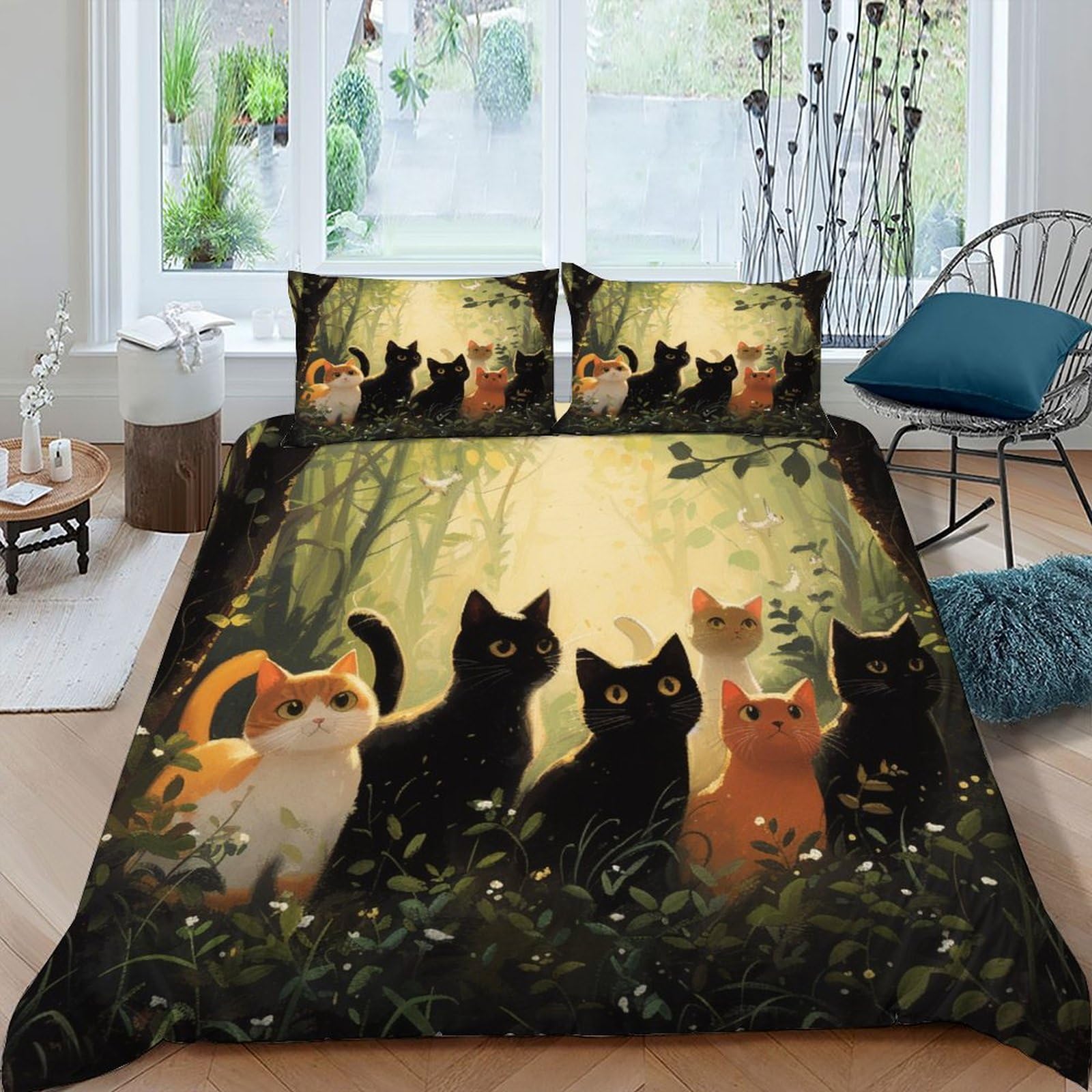 Housse de couette 2 personnes motif dessin animé avec couvre-lit microfibre 220x240