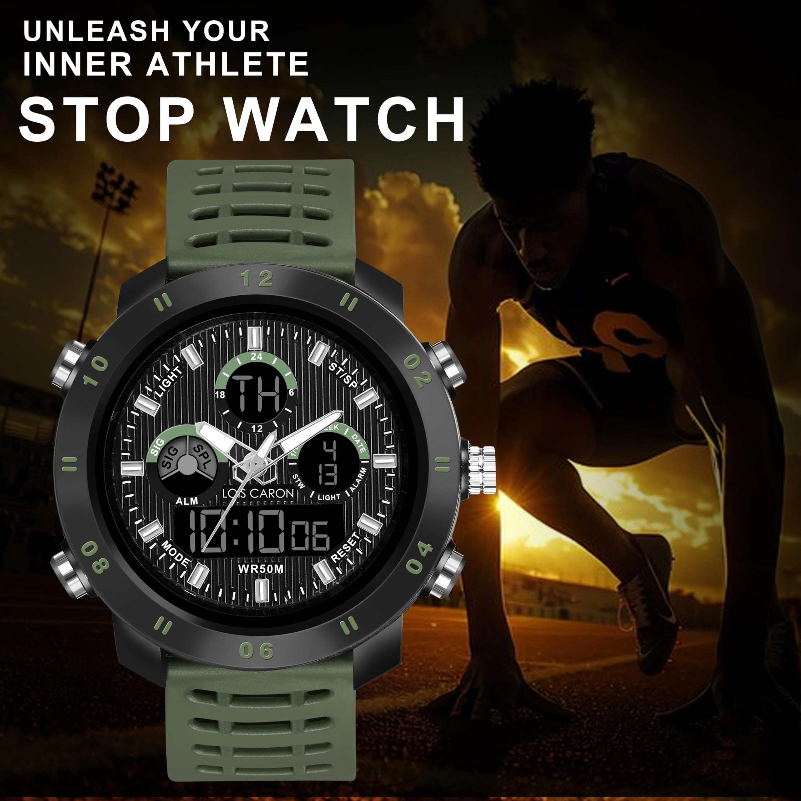 LOIS CARON Endurance Series Digital Analog Sports Watch Analog-Digital Watch - for Men LCDA8012 4