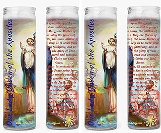 Our Lady Queen of The Apostles Pentecost with Mary Set of Candles and Prayer Card (4 Candles)